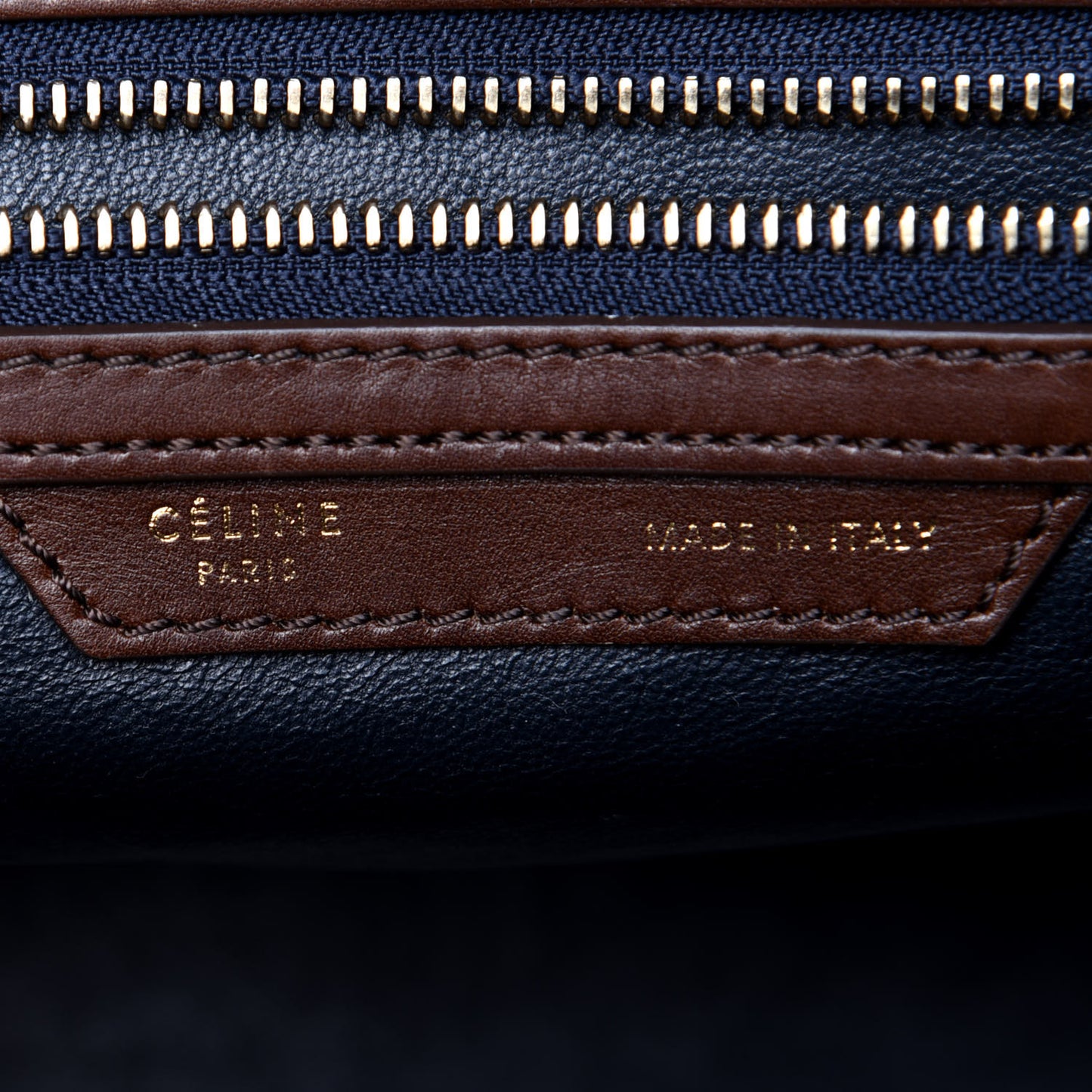 Smooth Calfskin Mini Tri-Color Luggage Navy