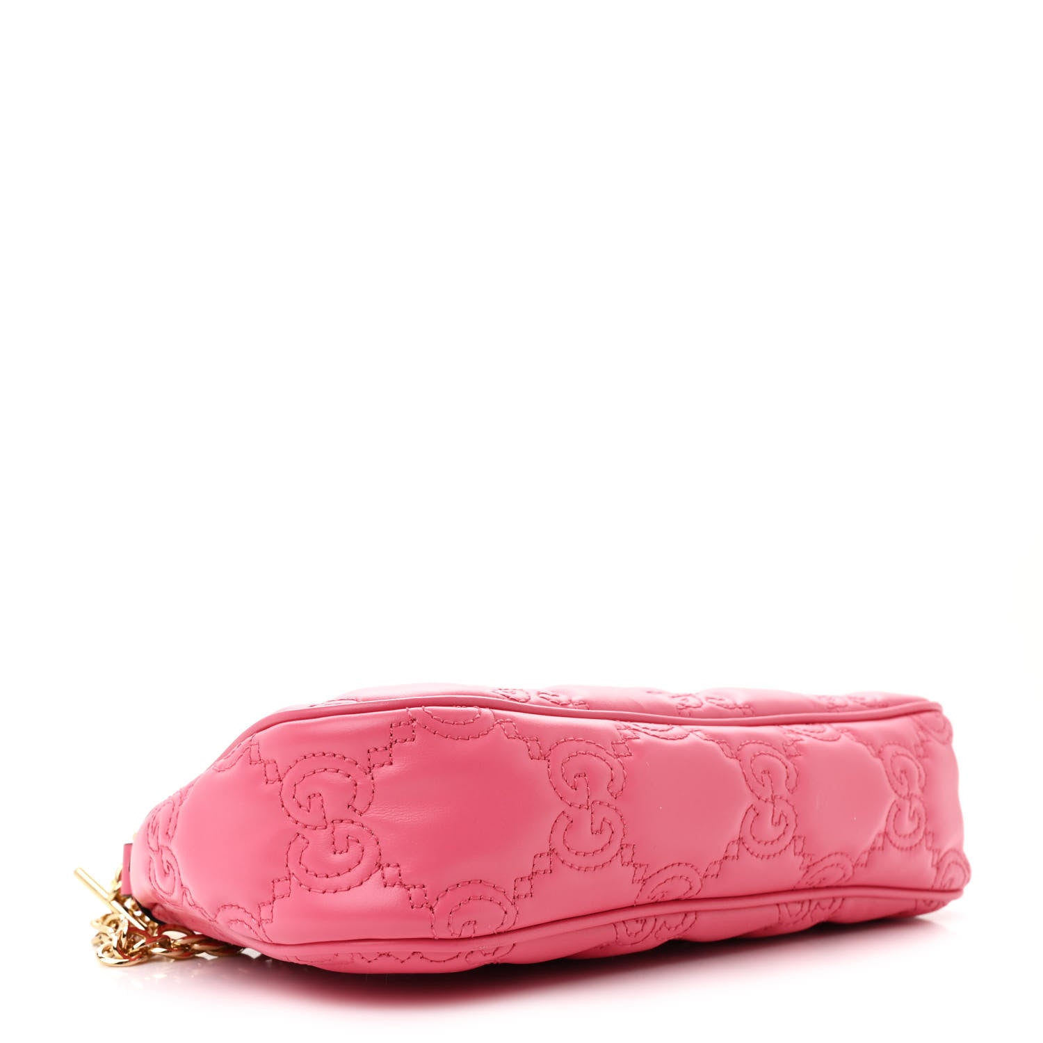 Gucci Calfskin GG Matelasse Chain Handbag Rhodamine Pink Natural 4 of 12