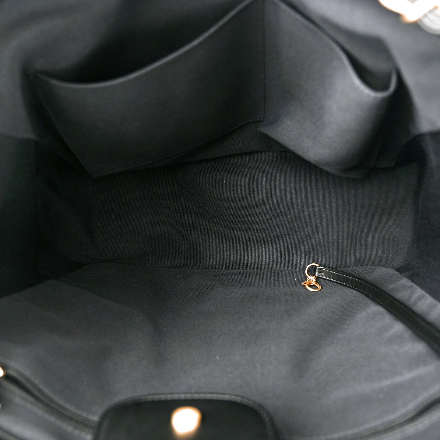 Calfskin Stitched Large Shopping Bag Black
