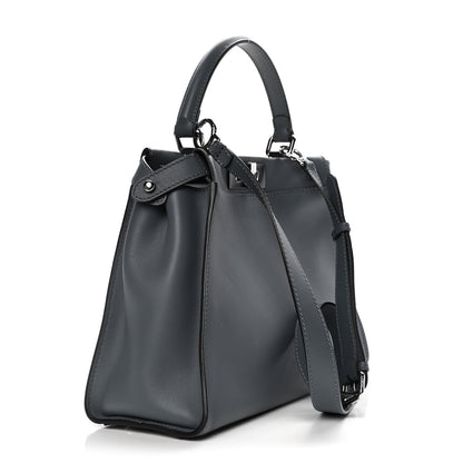 Fendi Vitello Seta Shiny Nappa Medium Peekaboo Iconic Satchel Tempesta Grigio Perla 2 of 13