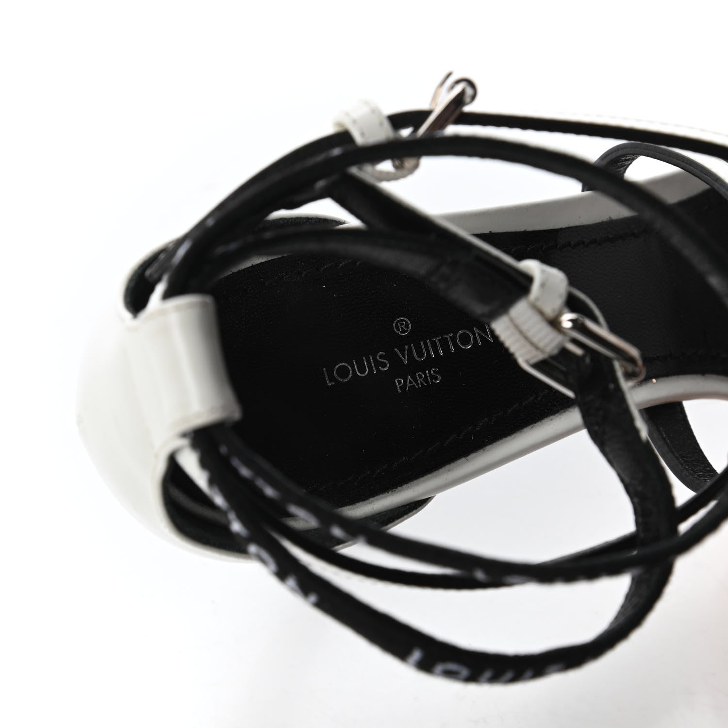 Louis Vuitton Patent Call Back Sandals 37 White 8 of 9
