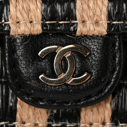 Chanel Raffia Jute Striped Airpods Pro Case Black Beige 10 of 10