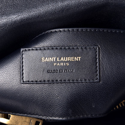Saint Laurent Sheepskin Matelasse Chevron Monogram Medium College Bag Black 7 of 9