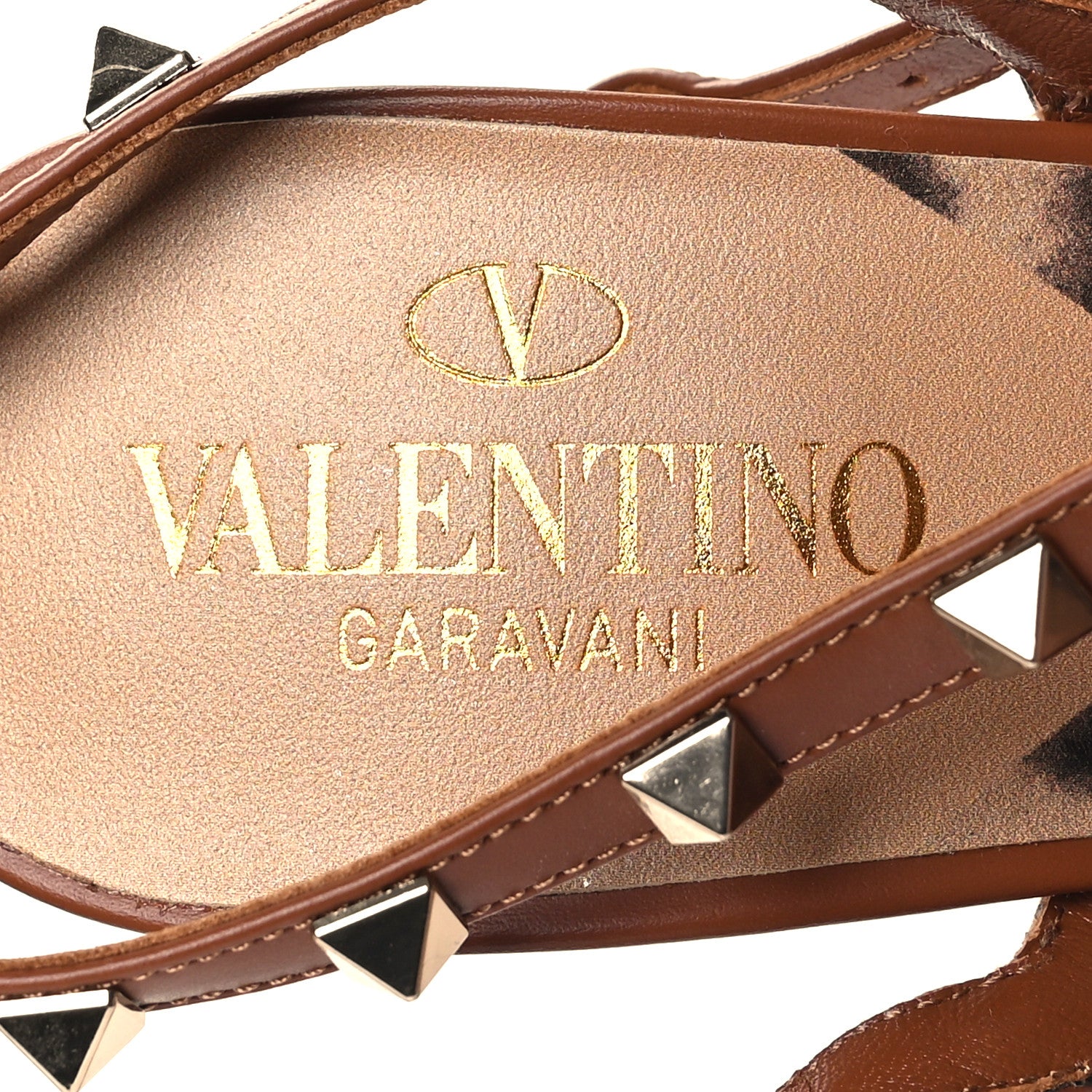 Valentino Garavani Canvas Leopard Print Rockstud Ankle Strap 100mm Pumps 41 Brown 8 of 9