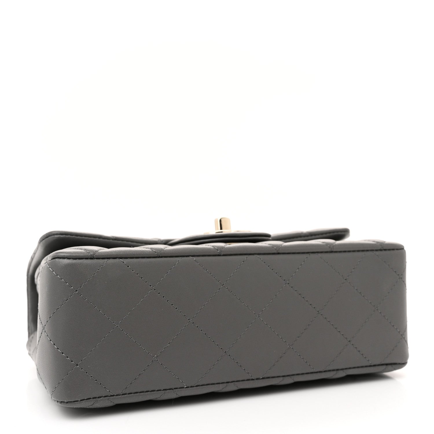 Chanel Lambskin Quilted Mini Rectangular Flap Dark Grey 4 of 10