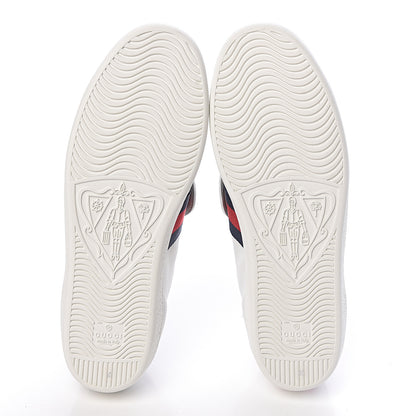 Gucci Calfskin Crystal Web LOVED Embroidered Ace Sneakers 40 White 9 of 10