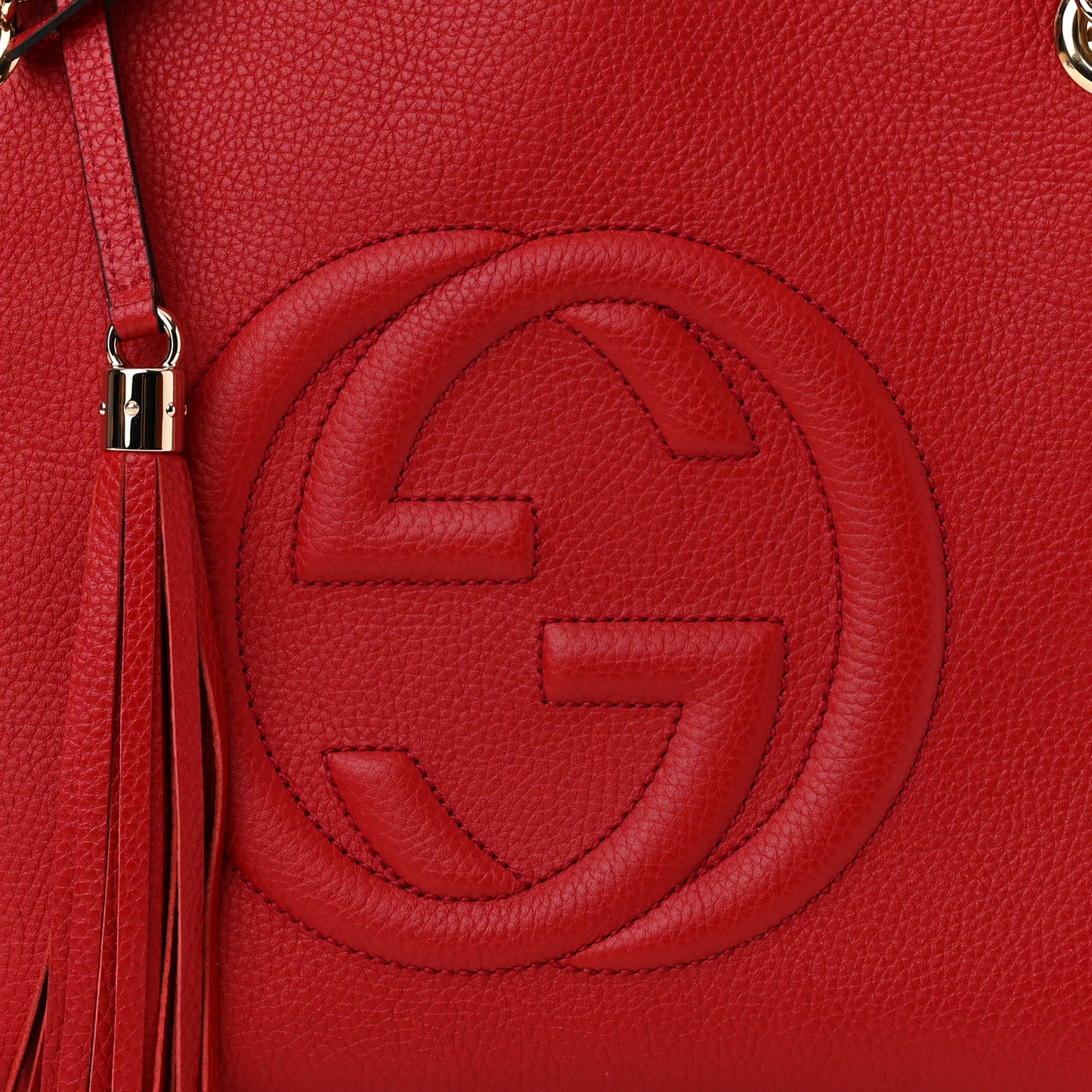 Cellarius Calfskin Medium Soho Chain Shoulder Bag Vibrant Red
