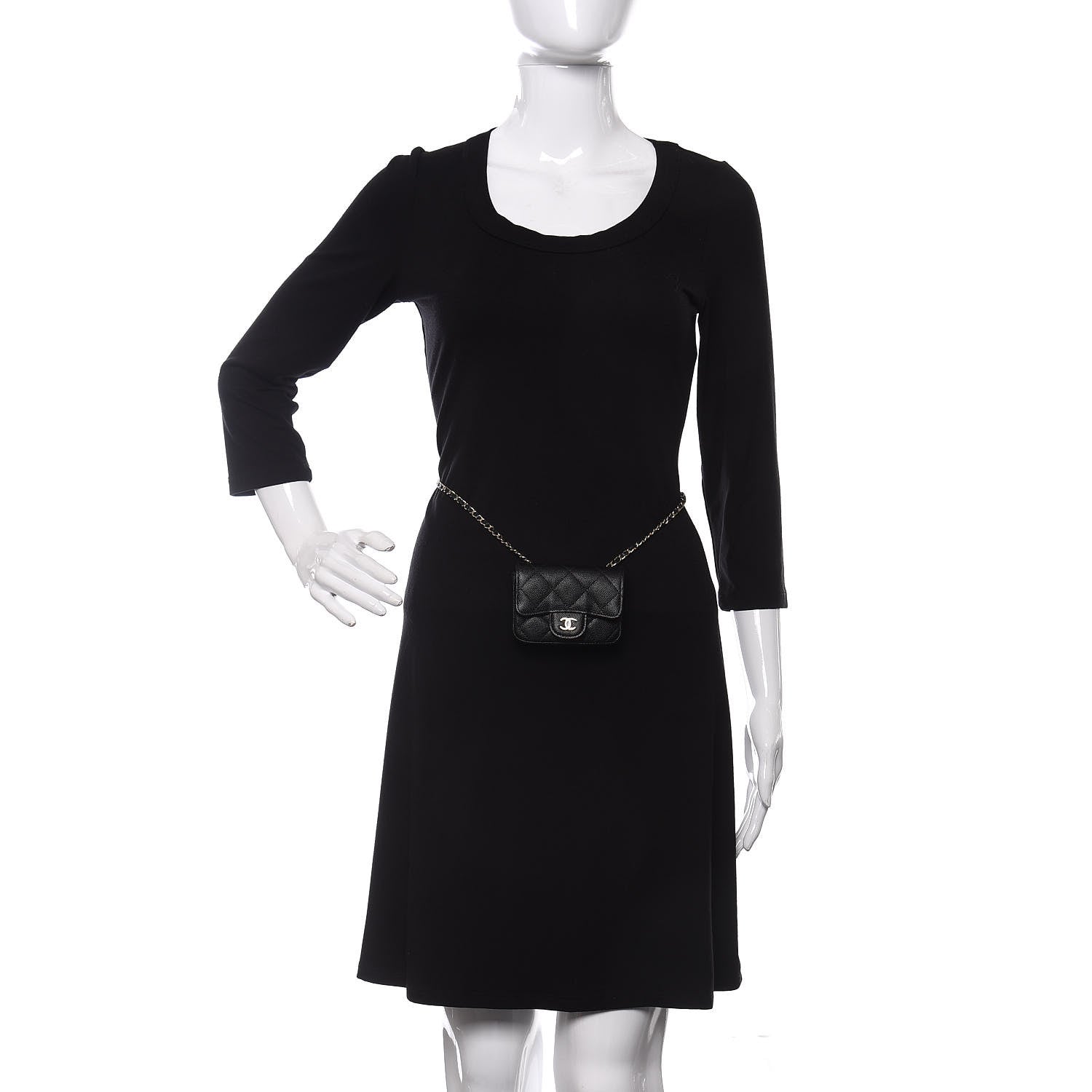 Chanel Caviar Quilted Mini Chain Belt Bag Black 2 of 14