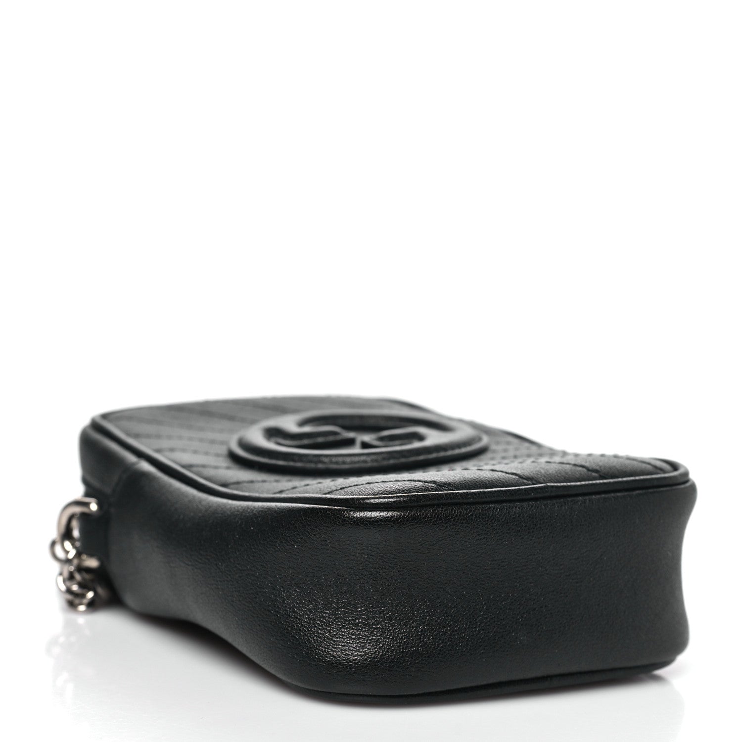 Gucci Sakai Be Green Calfskin Diagonal Stitched Mini Blondie Vertical Shoulder Bag Black 4 of 10