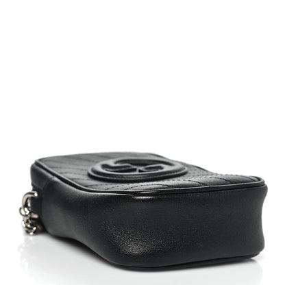 Gucci Sakai Be Green Calfskin Diagonal Stitched Mini Blondie Vertical Shoulder Bag Black 4 of 10