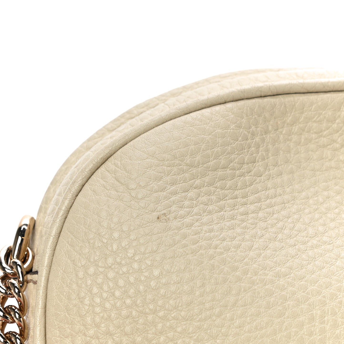 Pebbled Calfskin Mini Soho Chain Bag Off White
