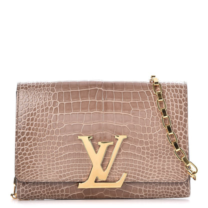 Louis Vuitton Alligator Chain Louise GM Taupe 1 of 7