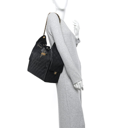 Chanel Caviar Quilted Medium Chanel 25 Handbag Black 2 of 13