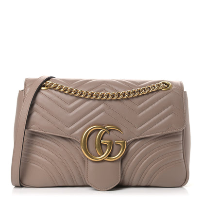 Gucci Calfskin Matelasse Medium GG Marmont Shoulder Bag Porcelain Rose 1 of 9