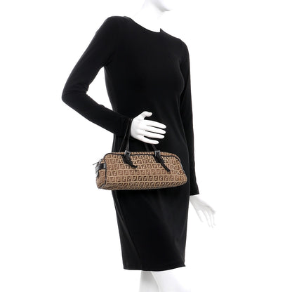Fendi Zucchino Small Buckle Tote Bag Dark Tobacco 2 of 7