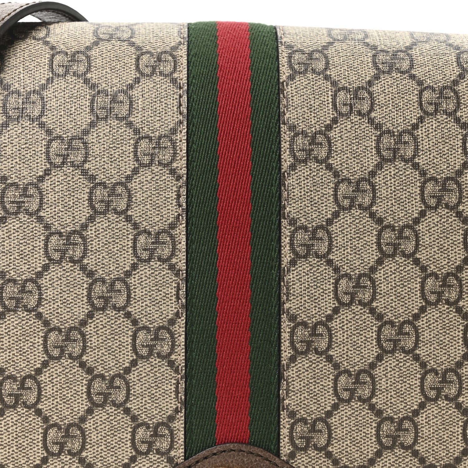 Gucci GG Supreme Monogram Web Small Ophidia Flap Messenger Bag Brown 8 of 10