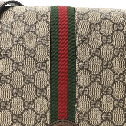 Gucci GG Supreme Monogram Web Small Ophidia Flap Messenger Bag Brown 8 of 10