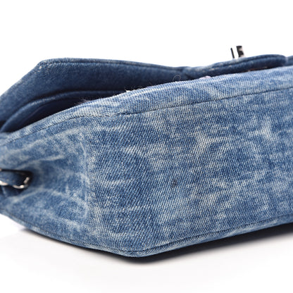 Chanel Denim Tweed Quilted Medium Double Flap Blue 8 of 12