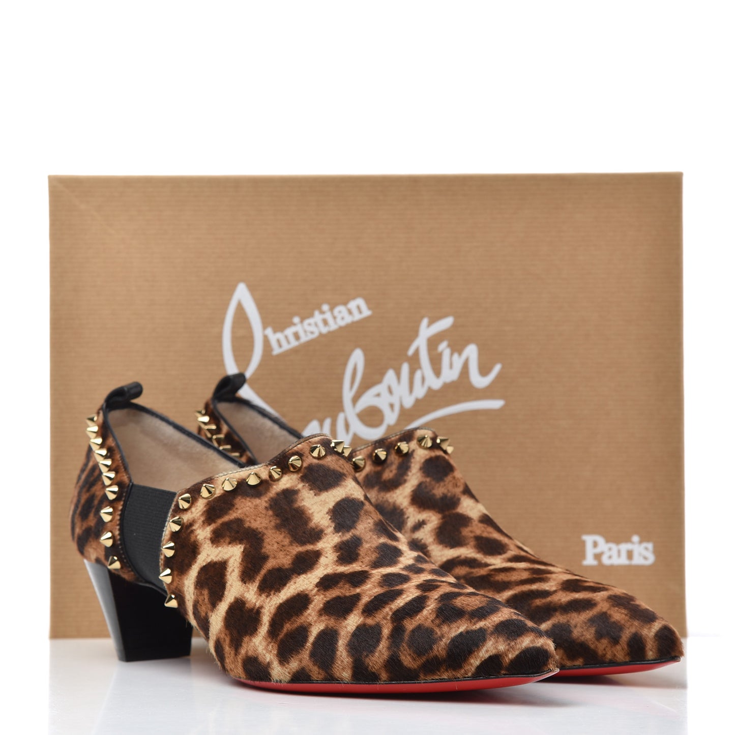 Pony Hair Leopard Print Vicky 45 Booties 39 Bronze