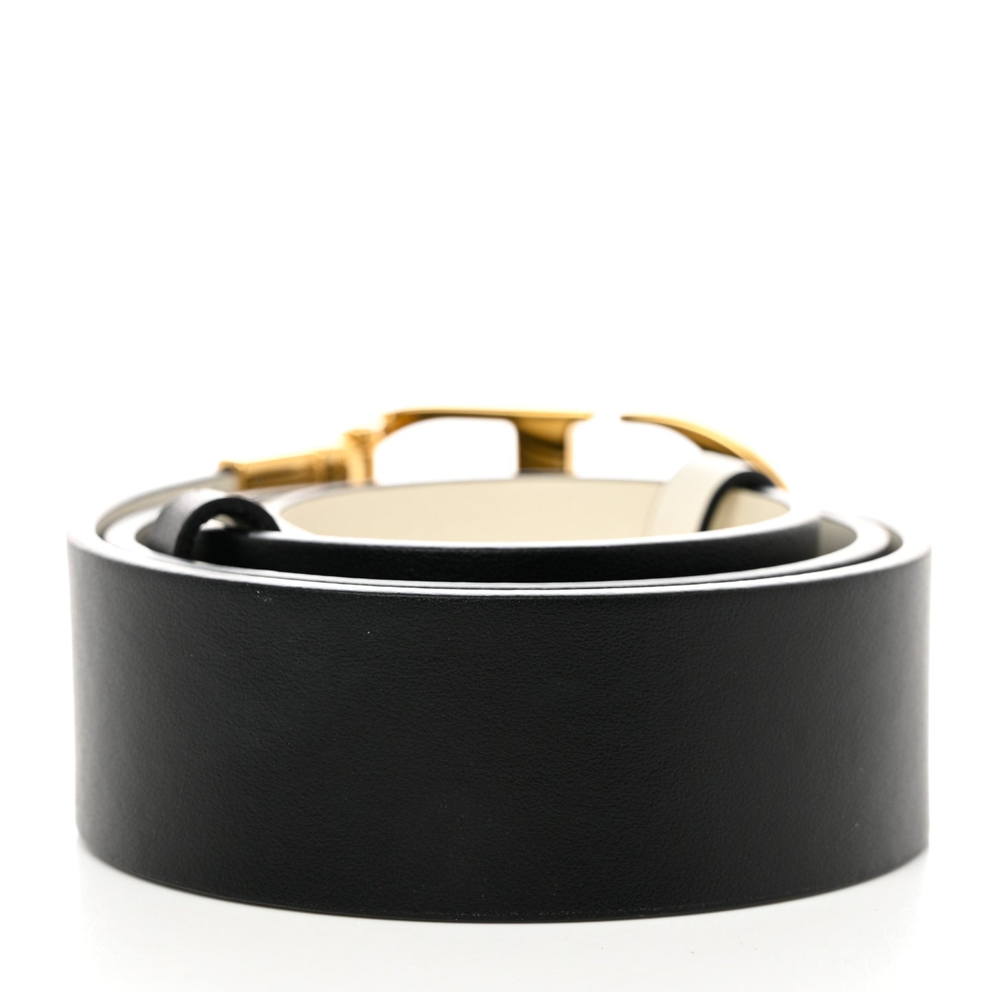 Calfskin Reversible CD Belt 85 34 Black White