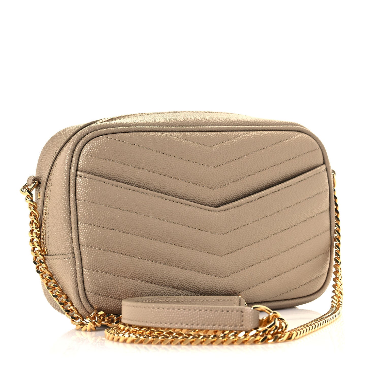 Grain De Poudre Matelasse Monogram Mini Lou Camera Bag Dark Beige