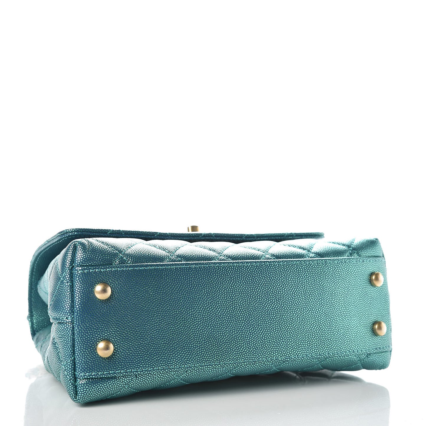 Metallic Caviar Quilted Mini Coco Handle Flap Blue