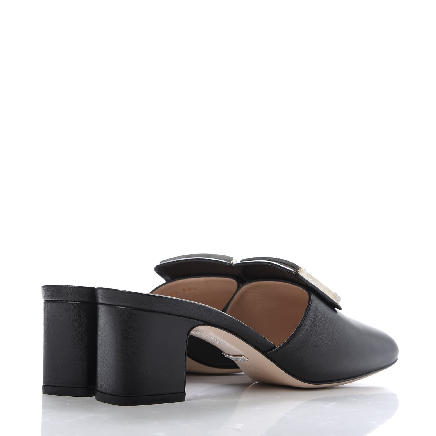 Gucci Malaga Kid Crystal Square G Madelyn Mules 38.5 Black 4 of 10