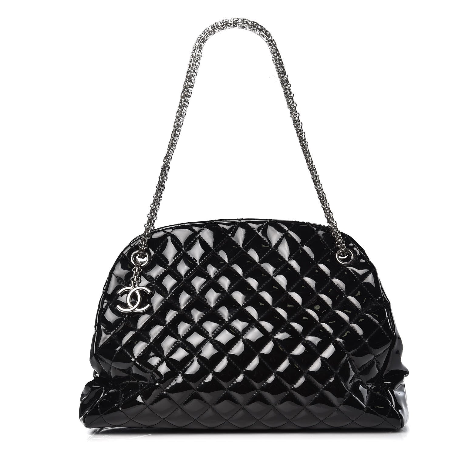 Chanel Patent Quilted Large Just Mademoiselle Bowling Bag Black 1 of 11