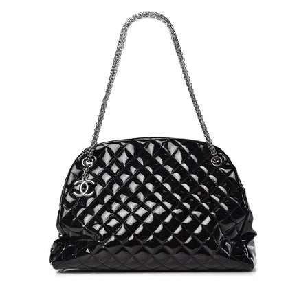Chanel Patent Quilted Large Just Mademoiselle Bowling Bag Black 1 of 11