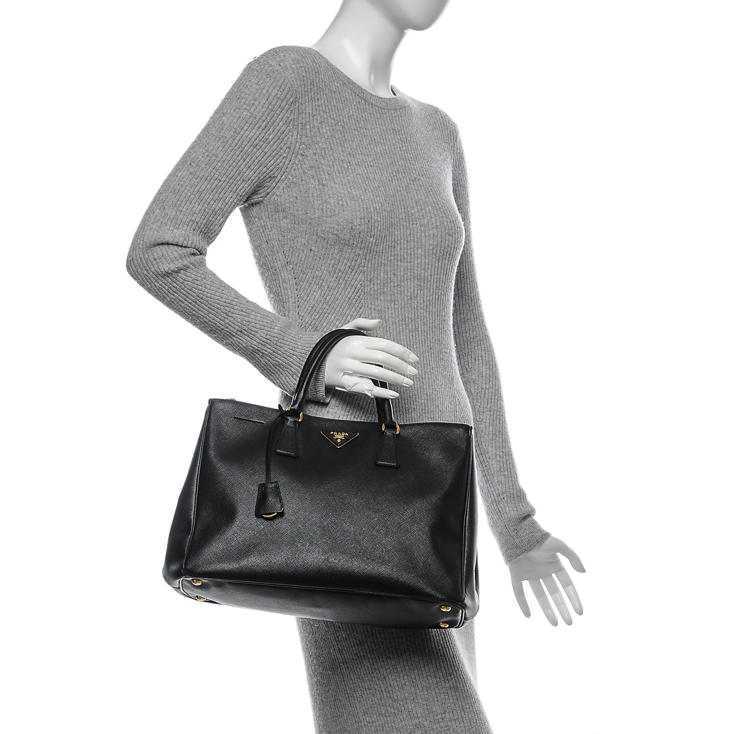Prada Saffiano Large Galleria Double Zip Tote Black 2 of 20