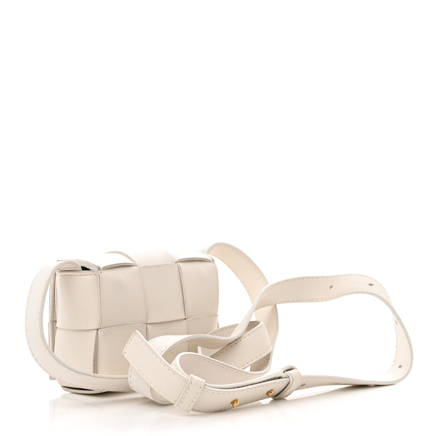 Bottega Veneta Lambskin Maxi Intrecciato Extra Mini Cassette Crossbody Bag White 3 of 10