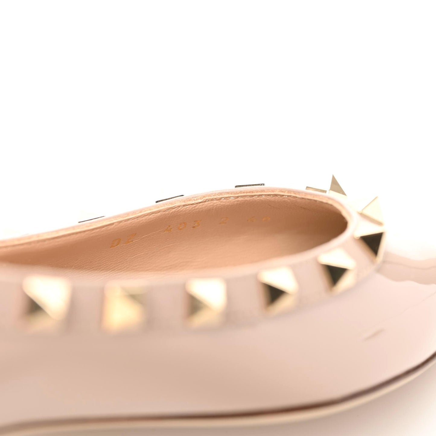 Patent Rockstud Ballerina Flats 40 Poudre