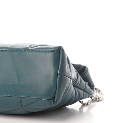 Saint Laurent Lambskin Quilted Medium Loulou Puffer Monogram Chain Satchel Vert Canard 8 of 8
