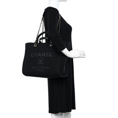 Chanel Mixed Fibers Small Deauville Tote Black 3 of 11