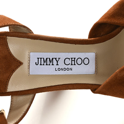 Jimmy Choo Suede Heloise 120 Sandals 39 Tan 7 of 7