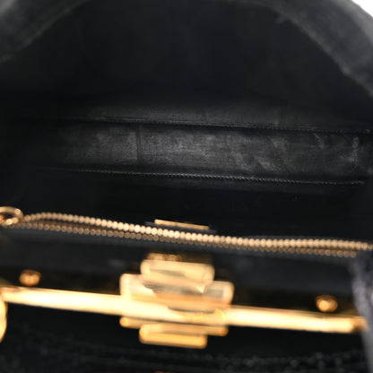 Fendi Snakeskin Nappa Medium Peekaboo Iconic Satchel Black 6 of 11