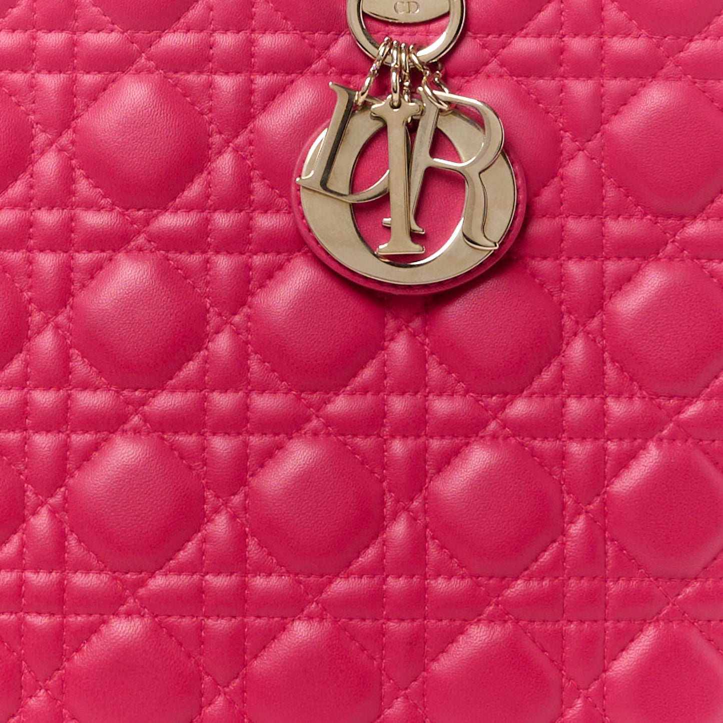 Lambskin Cannage Large Lady Dior Pink