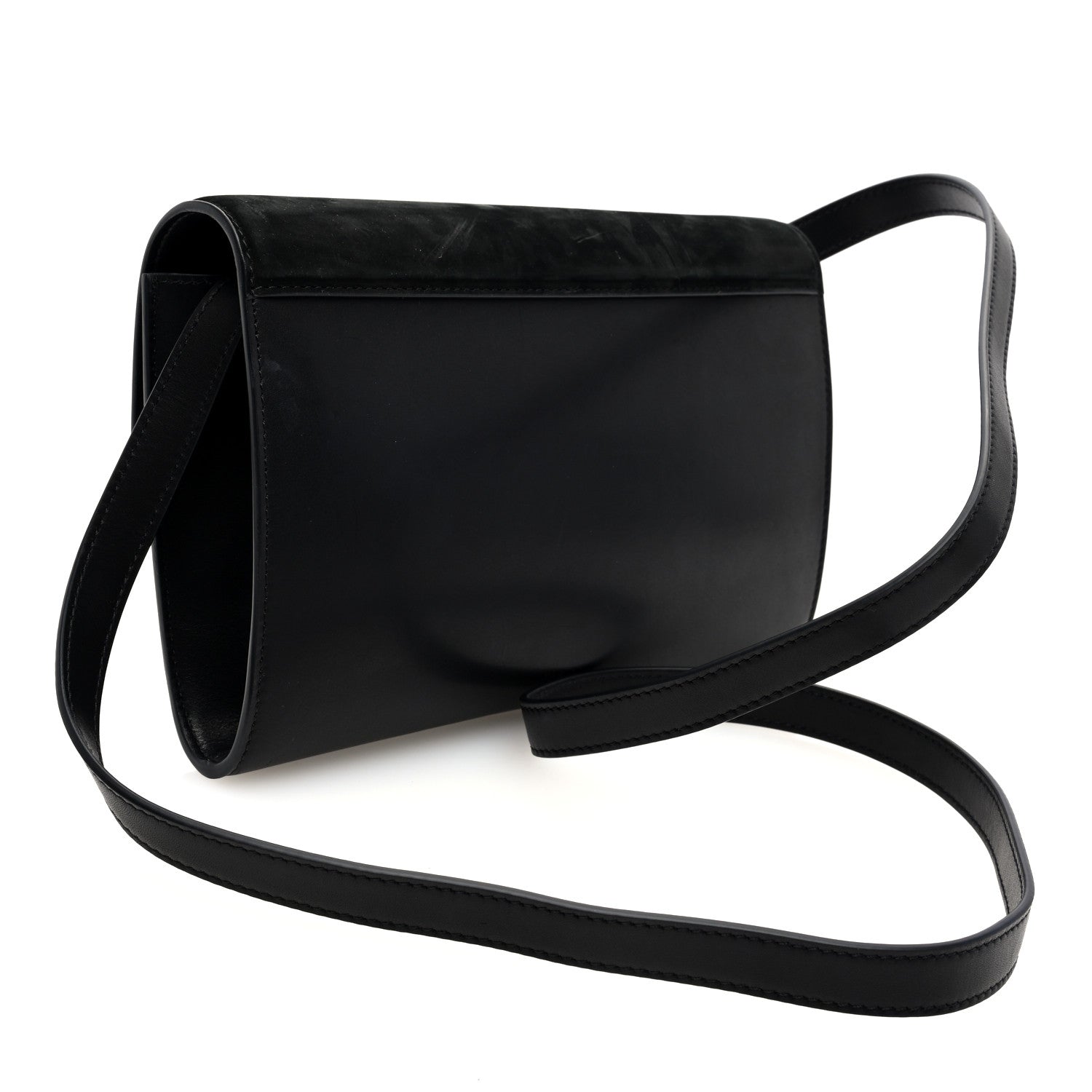 The Row Calfskin Suede Laurie Crossbody Black 3 of 9