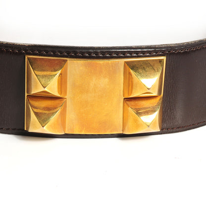 Hermes Box Collier De Chien CDC Belt 65 Chocolate 5 of 7