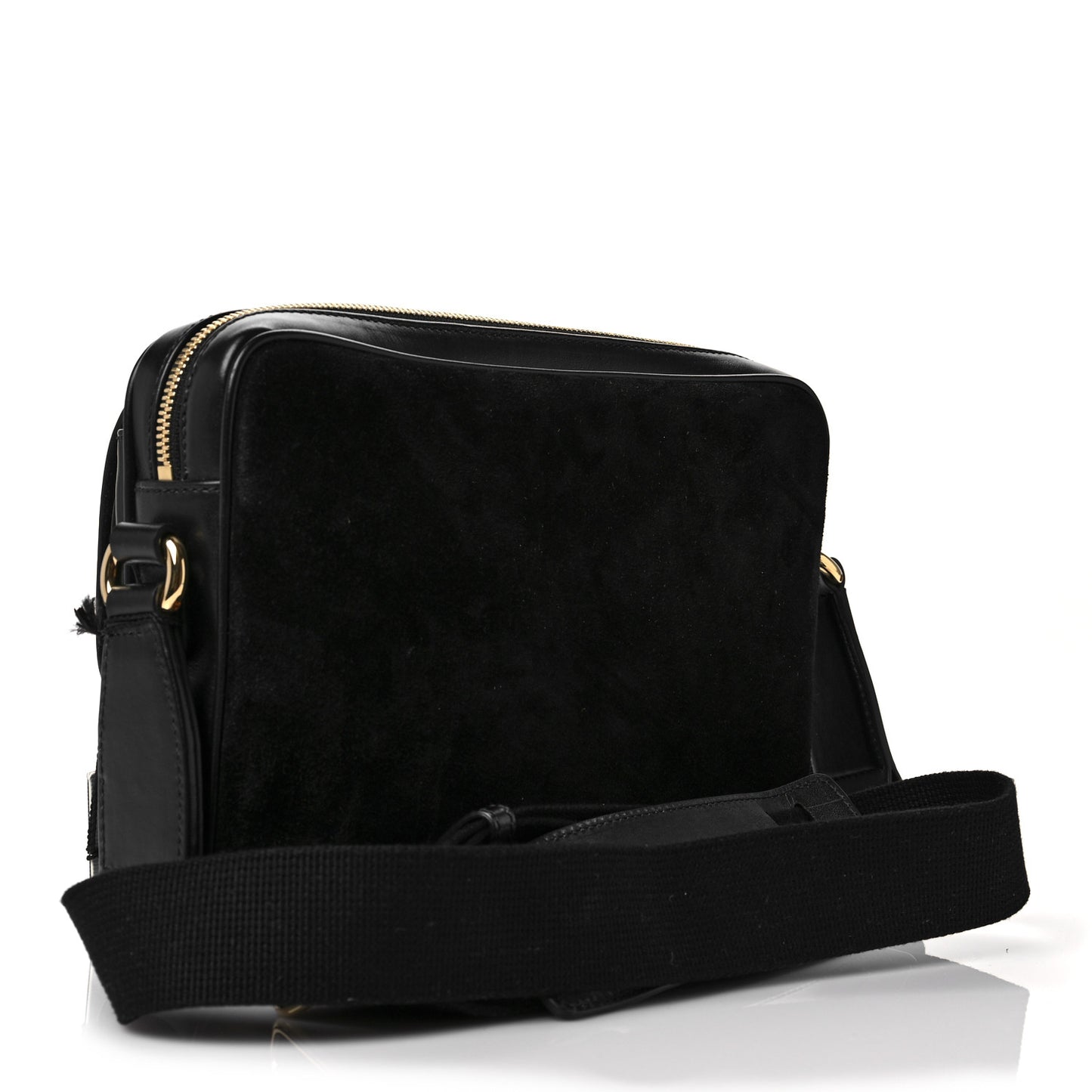 Calfskin Suede Morpheus Messenger Bag Black