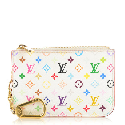 Louis Vuitton Monogram Multicolor Key Pouch White Litchi 1 of 6