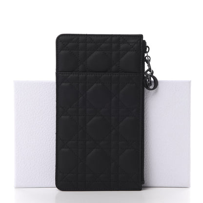 Christian Dior Ultra Matte Calfskin Cannage Large Lady Dior Zip Wallet Black 8 of 8