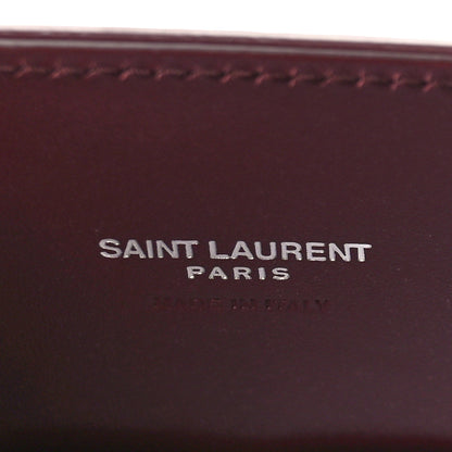 Saint Laurent Calfskin Crocodile Embossed Nano Sac de Jour Bordeaux 6 of 8