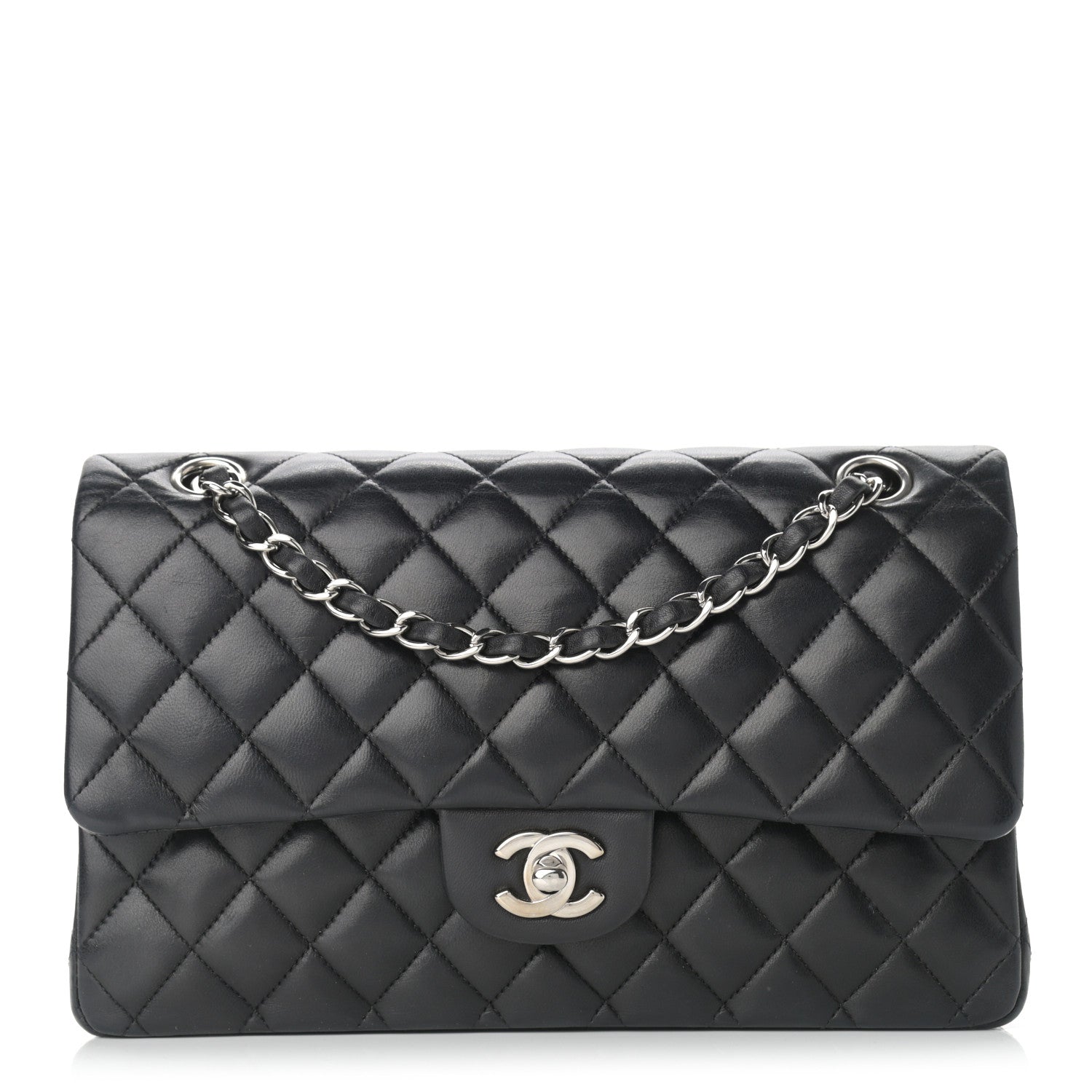 Chanel Lambskin Quilted Medium Double Flap Black 1 of 12