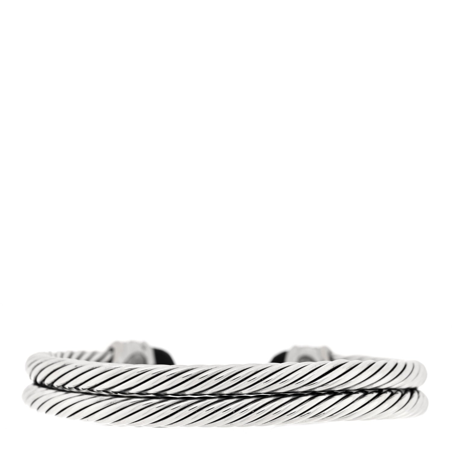 David Yurman Sterling Silver 18K White Gold Diamond Black Onyx Bracelet 2 of 3