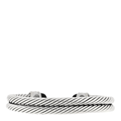 David Yurman Sterling Silver 18K White Gold Diamond Black Onyx Bracelet 2 of 3