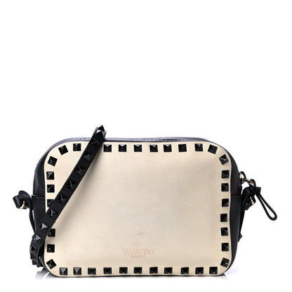 Valentino Garavani Calfskin Rockstud Camera Crossbody Bag Ivory Black 1 of 4