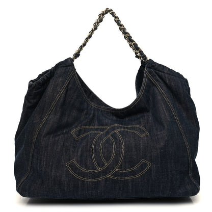 Chanel Denim XL Coco Cabas Tote Blue 3 of 12