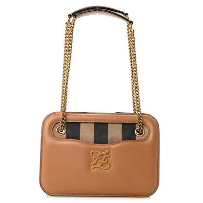 Fendi Vitello King Nubuck Pequin Karligraphy Pocket Shoulder Bag Biscuit Tobacco Moro 1 of 12