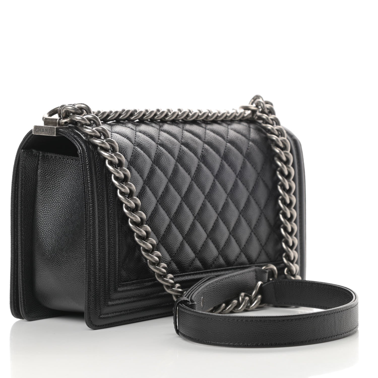 Chanel Caviar Quilted Medium Boy Flap Black 3 of 12